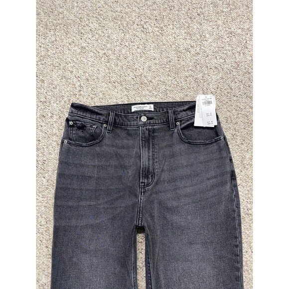 NWT Abercrombie & Fitch The Ankle Straight Ultra High-Rise Black/Gray 31/12s - Picture 3 of 9